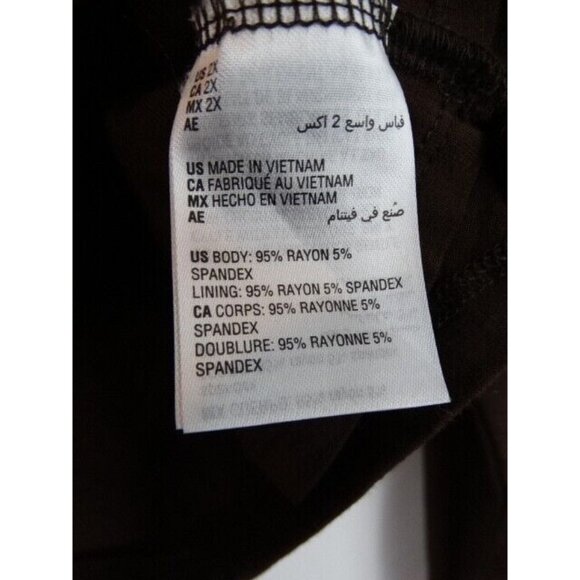 Bar III Women's Crop Top Plus Size 3X Brown Bodycon Long Sleeve Cropped Shirt - Picture 7 of 9